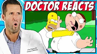 ER Doctor REACTS to Family Guy vs The Simpsons Fight Injuries [upl. by Jauch]