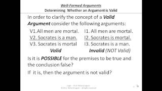 0320405 Valid Arguments  Testing Validity 1 [upl. by Gillespie]