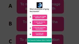 Spring Boot Quiz 20  What is the use of Spring Boot Actuator springboot quiztime javaframework [upl. by Naleek182]