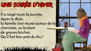 Easy French Short Story  Une Soirée Dhiver  improve French [upl. by Concordia]