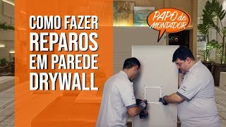 Como fazer reparos em parede drywall  DICA 23 [upl. by Amein657]