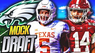 INSANE EAGLES MOCK DRAFT  Philadelphia Eagles 7 Round Mock Draft w Trades [upl. by Tserrof684]