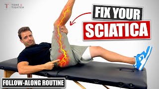 FAST Sciatic Nerve Pain Relief FollowAlong Exercise Routine [upl. by Alyworth448]