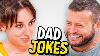 Dad Jokes  Dont laugh Challenge  Abby vs Andrew  Raise Your Spirits [upl. by Almeeta]