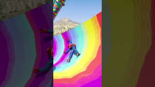 GTA 5 Ultimate Water Slide Ragdoll Spiderman  Epic Moment [upl. by Ym418]