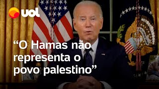 Biden ‘Hamas e Putin querem aniquilar democracias vizinhas’ [upl. by Holmann]