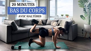 20 min bas du corps avec haltères  musculation à la maison pour femmes  workout rapide et efficace [upl. by Neelik979]