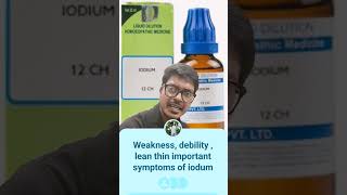 Iodum weakness debility lean thin anxiety homoeopathic medicine iodum youtubeshorts [upl. by Anahsak]