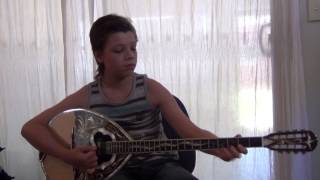 Genethlia  Johnny  10yr old kid playing Bouzouki [upl. by Yelkao]