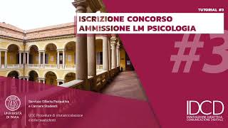 Procedure Immatricolazione  Tutorial 3  Iscrizione Concorso LM Psicologia UNIPV [upl. by Aissatsan]