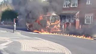 Halton Moor police van on fire 19th September 2019 [upl. by Ennaira]