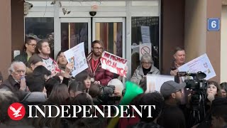 Watch again Serbian students protest election results in Belgrade [upl. by Violet934]