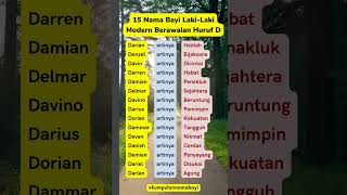 15 Nama Bayi Lakilaki Modern Awalan D namabayi [upl. by Latsyk]