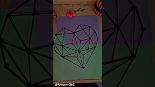 making geometric heart ♥ with bamboo sticks art trending craft bamboo sticks craft diy [upl. by Chance]