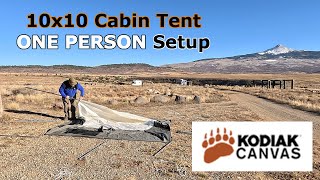 Kodiak Canvas Tent Setup 10x10 Cabin Lodge Tent [upl. by Esyak527]