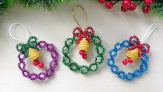 DIY Christmas tree decoration using Chenille wires  Christmas tree ornament [upl. by Bethena]