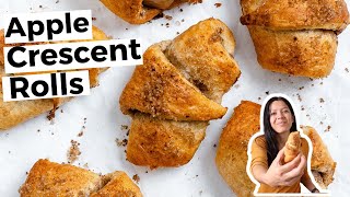 Easy Apple Crescent Rolls  Quick Fall Dessert Recipe 🍏🥐 [upl. by Anirtek]