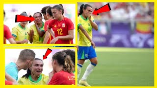 quot🇧🇷 Marta leaves pitch in tears 😢 after being sent off with a 🟥 for foul on 🇪🇸 Olga Carmonaquot [upl. by Tterrag996]