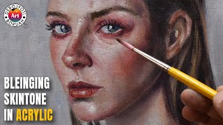 Blending Skin tone in Acrylic  StepbyStep Portrait Painting with Acrylic by Debojyoti Boruah [upl. by Poree]