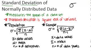 Standard Deviation of Normally Distributed Data Lesson Basic Probability and Statistics Concepts [upl. by Lednik]