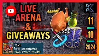 Raid Shadow Legends  Live Arena  IPR DocMarroe  GiveAway Sunday too [upl. by Eilssel]