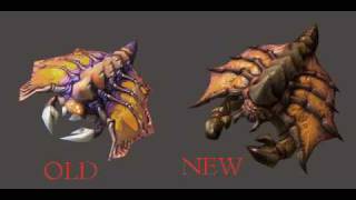 Starcraft II Old vs New Zerg units models [upl. by Wynny]