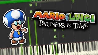 Mario amp Luigi Partners in Time  Toad Town Theme Piano Tutorial Synthesia [upl. by Eedya838]