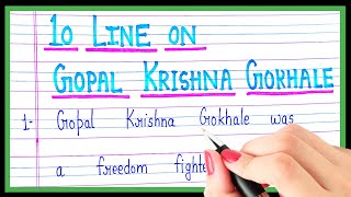 10 Lines on Gopal Krishna Gokhale In English  Essay on Gopal Krishna Gokhale In English [upl. by Berget]