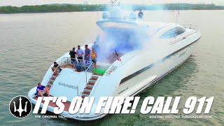 THE BEAST IS ON FIRE MANGUSTA 108 AT HAULOVER INLET  SANDBAR ACTION  YACHTSPOTTER [upl. by Caprice639]