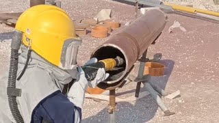 Pipe internal Joint Sandblasting OFW LIFE [upl. by Woolson]