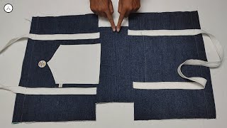 Reuse Of Flour Bag And Sew A Tote Jeans Bag  Scissor700 [upl. by Mathis]