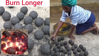 HOW TO MAKE CHARCOAL BRIQUETTES METHOD 4HOW HOW TO MAKE CHARCOAL BRIQUETTES USING CASSAVA PORRIDGE [upl. by Natal956]