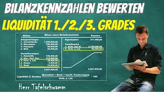 Liquidität 1 Grades 2 Grades und 3 Grades  Bilanzkennzahlen einfach berechnen und bewerten [upl. by Louanna]