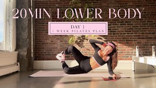 20MIN Lean Legs amp Round Booty Pilates  DAY 1  1 Week Pilates Challenge  madeleineabeid [upl. by Shantha20]