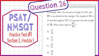 PSAT  NMSQT Question 26 from Practice Test 1 Section 2 Module 1 [upl. by Heigho]