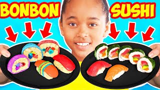 REAL FOOD vs GUMMY FOOD CHALLENGE  Vraie Nourriture ou bonbon Pour Verity et Chelsea [upl. by Fiden]