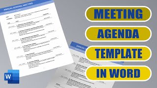 Create a Meeting Agenda Template in Word  Easy Tutorial [upl. by Iline650]