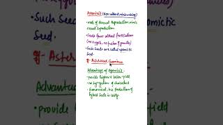 ApomixisAdvantage of ApomixisApomictic seed shorts apomixis [upl. by Leirum]