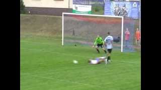 Przyszłość Rogów  Polonia Głubczyce 11082012 gol na 20 Kamil Benauer [upl. by Anaujik]