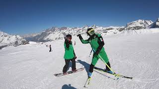 WOW Ski Instructors Showing Off  Alpine Ski School Zermatt in Action [upl. by Yeznil]