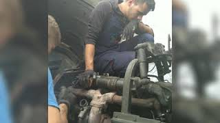 Deutz Magirus aircooled inline 6 turbo diesel turbo installation [upl. by Lita]