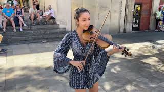 Beauty and The Beast  Main Theme  Violin Cover by Renata Garro  Street Artist [upl. by Adnoyek]