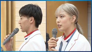 【フェンシング】加納虹輝・江村美咲 日本が飛躍した秘訣は？「急に何かを変えたわけではなく、組織をあげて10年以上前から取り組んできた」｜パリオリンピック 日本選手団 岸田総理表敬訪問 [upl. by Bevon]