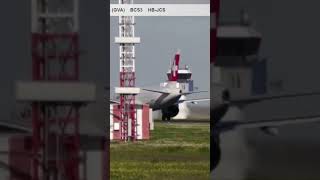 Rejected Takeoff Swiss A220 at Lisbon Airport lisbonairport planespotting swiss [upl. by Retxab]