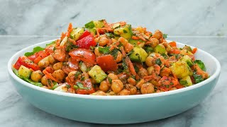 High Protein Chickpea Salad Plantbased  Healthy Salad Recipe for Vegetarian and Vegan Diet [upl. by Annawak]