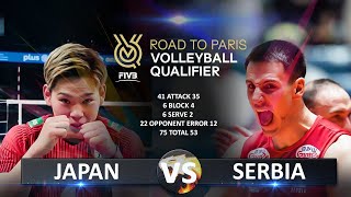 Japan vs Serbia  Volleyball Olympic QT 2023 [upl. by Duke]