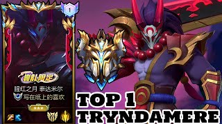 Wild Rift Top 1 Tryndamere Blood Moon skin Gameplay Rank Sovereign [upl. by Eanehs96]