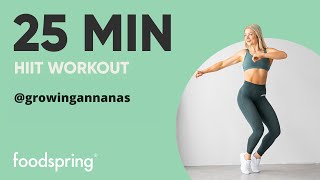 25 min HIIT intermédiaire  sans matériel  sport à la maison  foodspring®  growingannanas [upl. by Anoj]