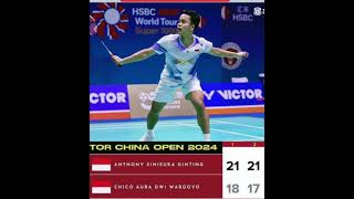 Kalakan Chiko Ginting ke r16 China Open 2024 [upl. by Kamal]