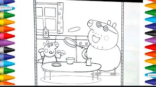 Peppa pig colouring pages How to draw Peppa pig drawing and painting for kids and toddlers easy [upl. by Greenwald]